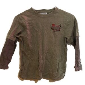 George Kids Olive Long Sleeve Shirt